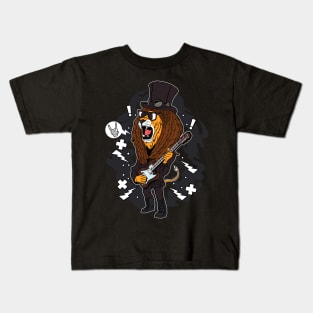 rock and roll lion Kids T-Shirt